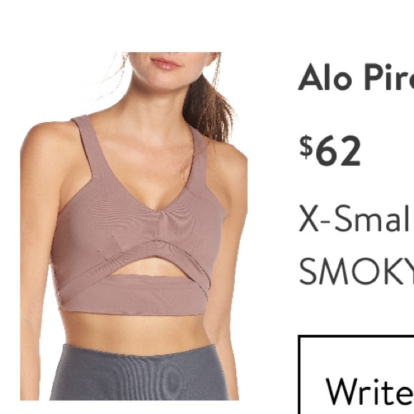 ALO Yoga Other - NWOT Alo Pirouette Sports Bra color smoky quartz pink XS